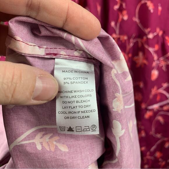 Hill House size 2x Ellie nap dress burgundy botanical red Pink trad cottage boh - Picture 11 of 11